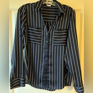 Express Portofino Business Casual Shirt Size Medium Blue